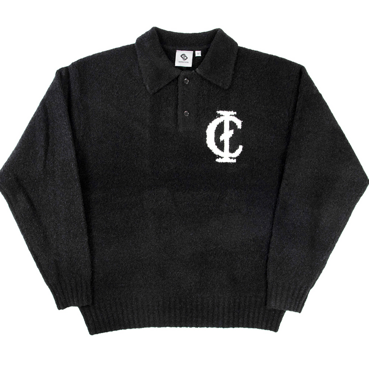 Gamma Knit Polo Black