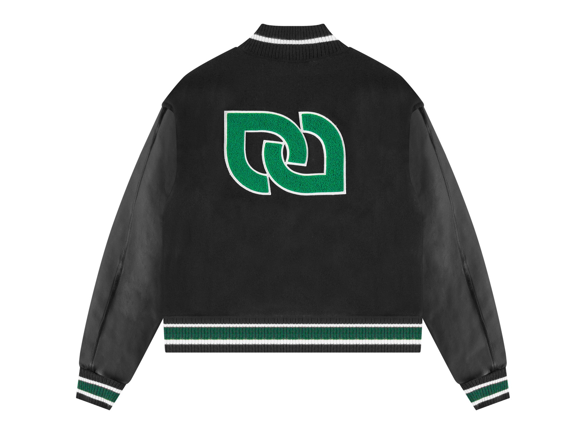 Black and on sale green varsity jacket